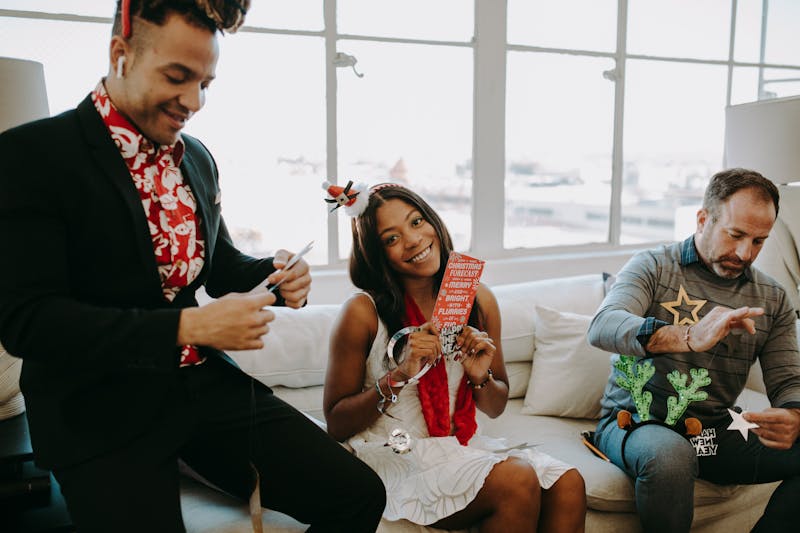 Holiday office party with seasonal food